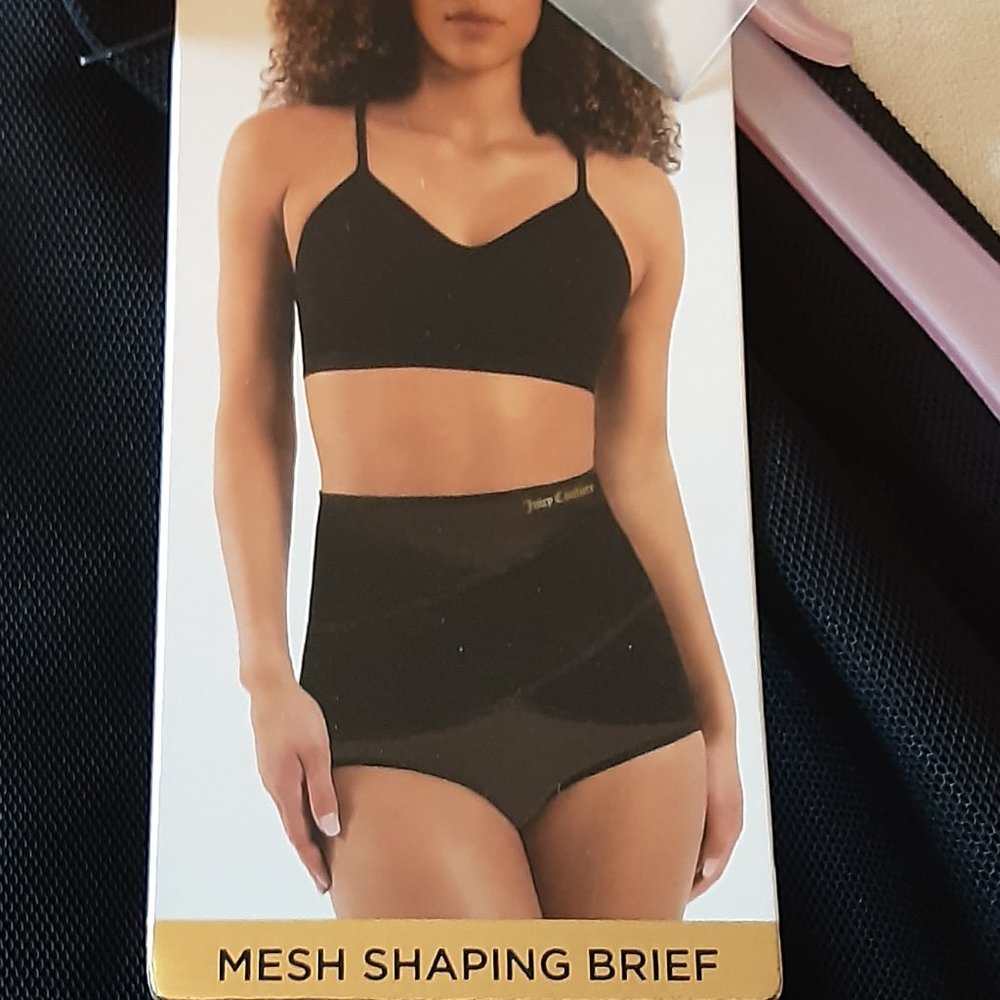 Juicy Couture New! Mesh Shaping Briefs Black Size Medium